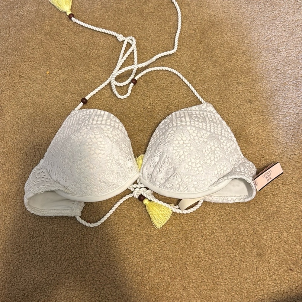 White Lace Bikini Top